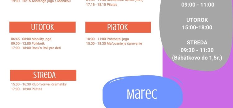 Program na marec 2022