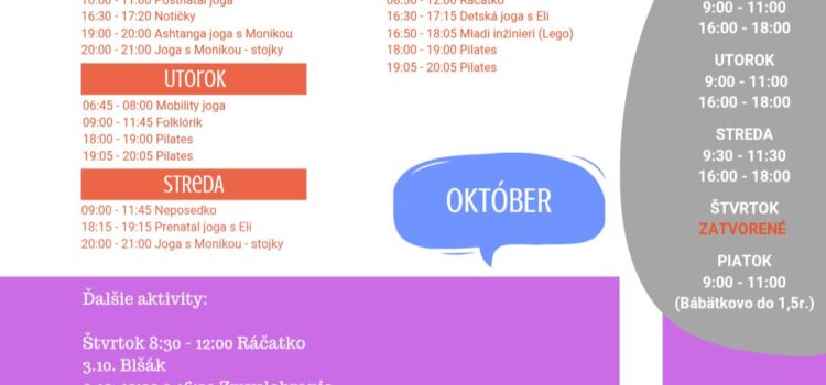 Program október 2026 Program október 2026